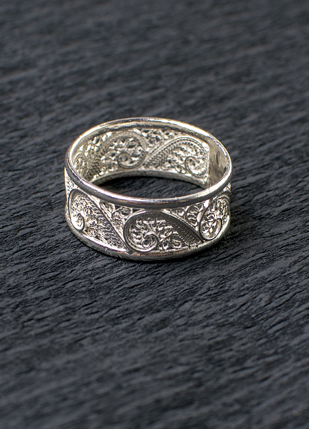 Серебряное кольцо, филигрань