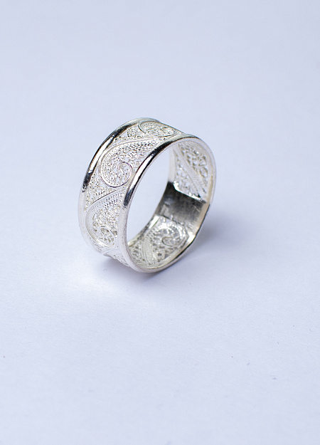 Серебряное кольцо, филигрань