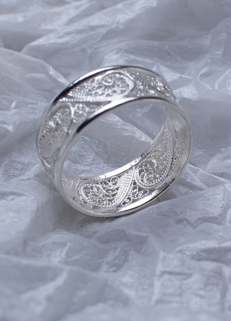 Серебряное кольцо, филигрань