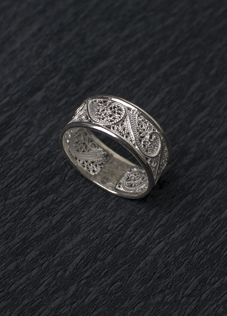 Серебряное кольцо, филигрань