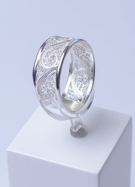 Серебряное кольцо, филигрань